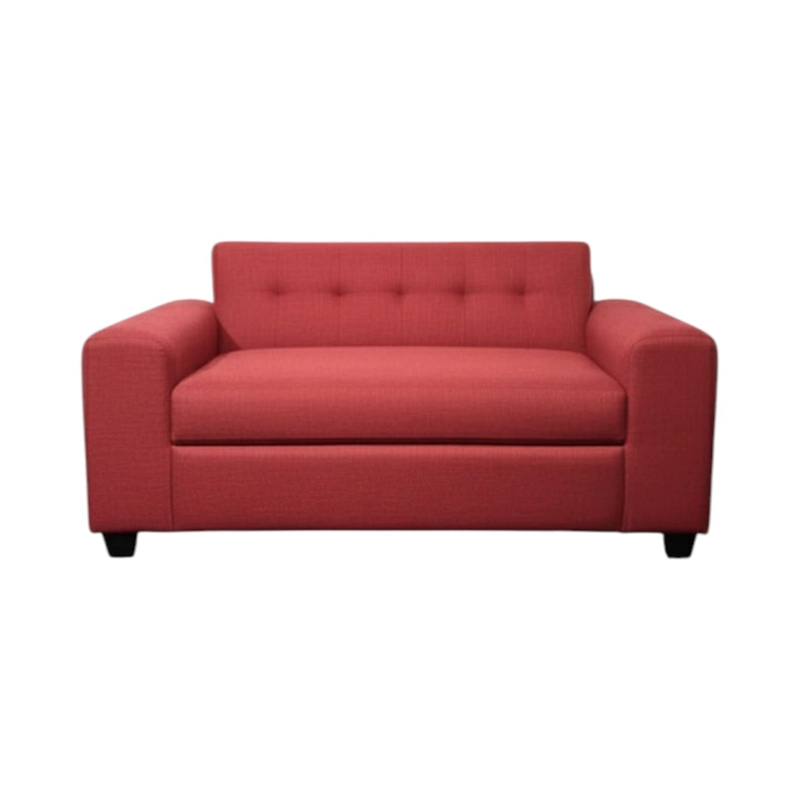 SOFA DOS CUERPOS BRAZO REDONDO LINO ROJO - 1