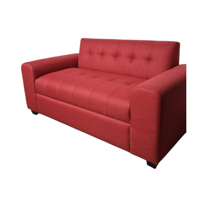 SOFA DOS CUERPOS BRAZO REDONDO LINO ROJO - 3