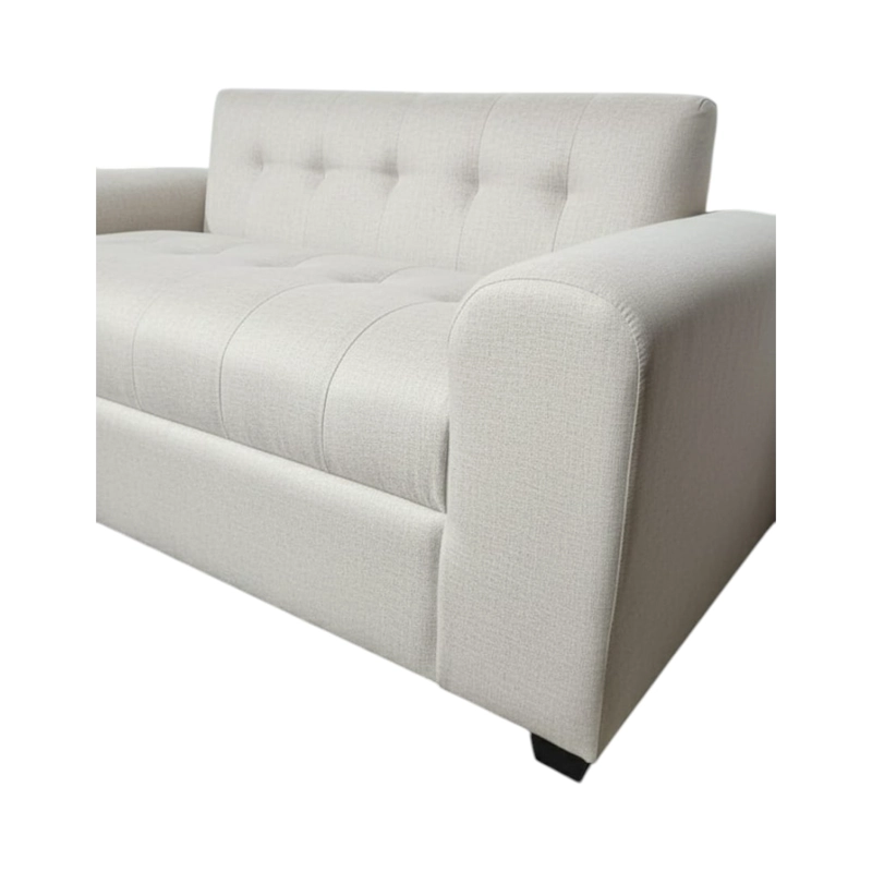 SOFA DOS CUERPOS BRAZO REDONDO LINO CRUDO - 3