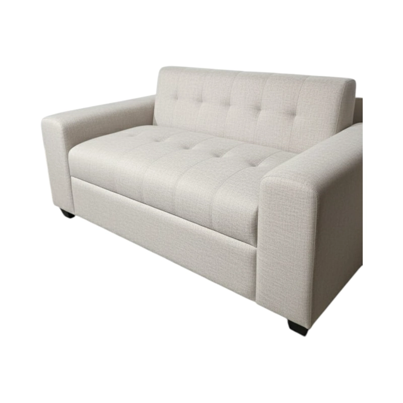SOFA DOS CUERPOS BRAZO REDONDO LINO CRUDO - 4