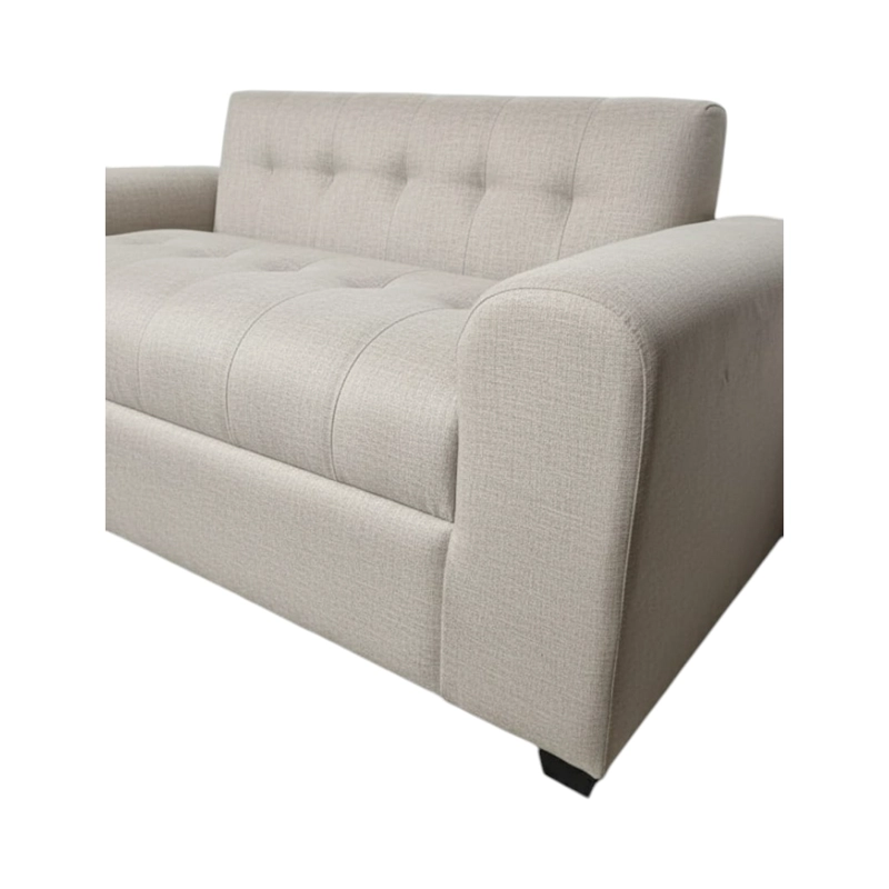 SOFA DOS CUERPOS BRAZO REDONDO LINO BEIGE - 3