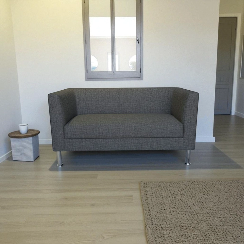 SOFA CARIBE DOS CUERPOS EN LINO GRIS OSCURO - 2