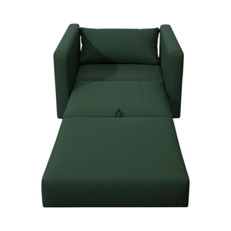SOFA CAMA MULTIFUNCIONAL UN CUERPO LINO VERDE - 2