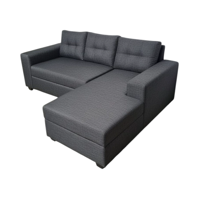 SOFA SECCIONAL KRISTINA LINO GRIS OSCURO DIVAN DERECHO - 1
