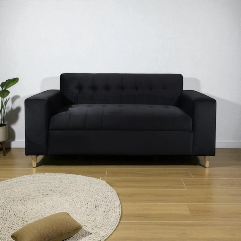 SOFA DOS CUERPOS FELPA NEGRA - 2
