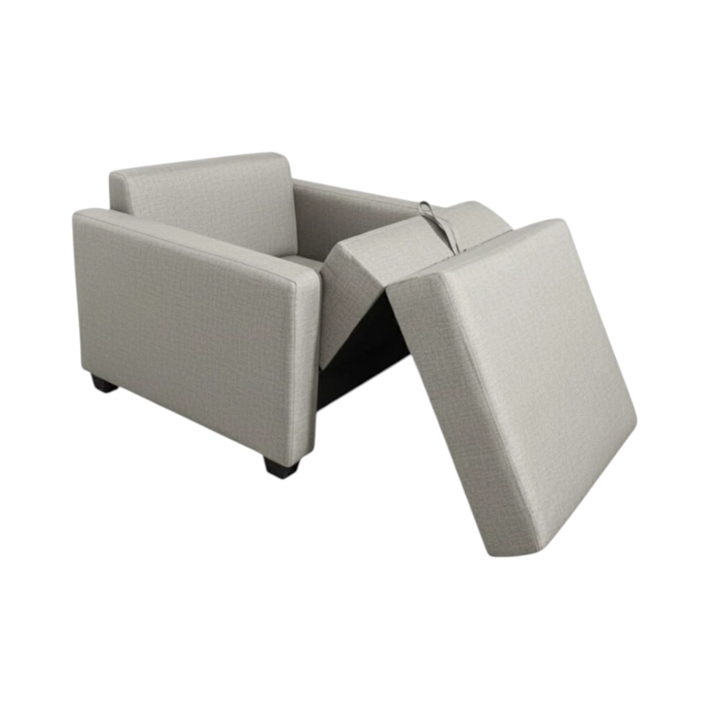SOFA CAMA MULTIFUNCIONAL UN CUERPO LINO GRIS CLARO - 1