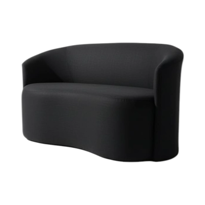 SOFA CURVO EN LINO NEGRO - 1