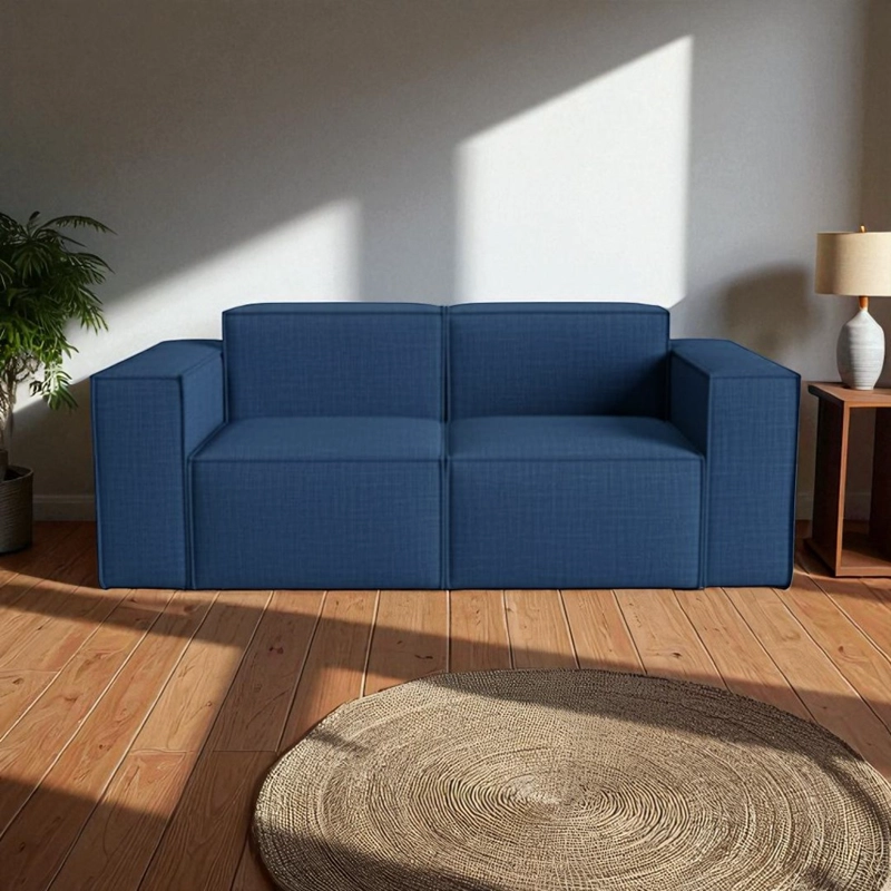 SOFA AURA DOS CUERPOS LINO AZUL - 2