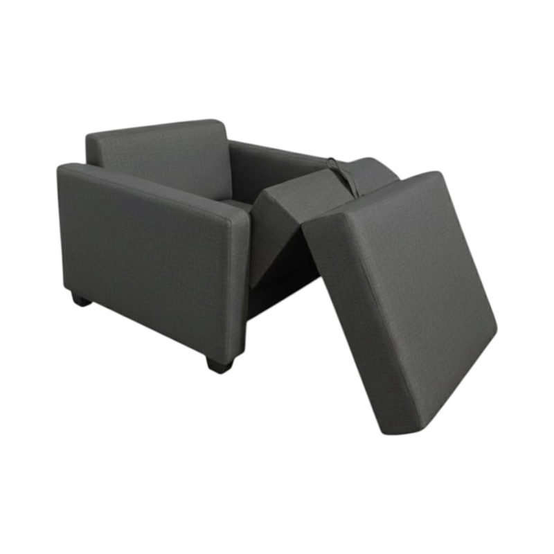 SOFA CAMA MULTIFUNCIONAL UN CUERPO LINO GRIS OSCURO - 1