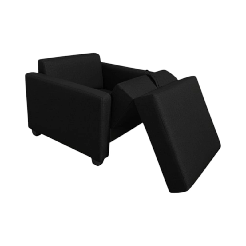 SOFA CAMA MULTIFUNCIONAL UN CUERPO LINO NEGRO - 1