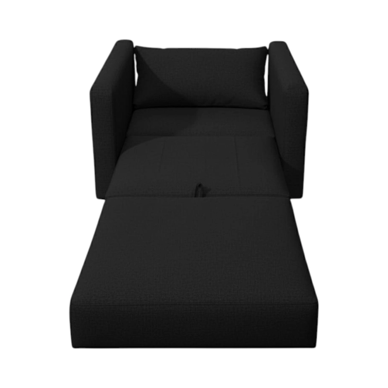 SOFA CAMA MULTIFUNCIONAL UN CUERPO LINO NEGRO - 2