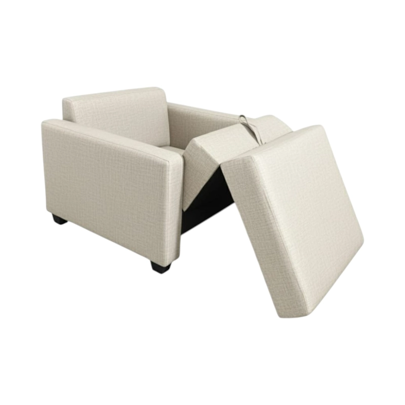 SOFA CAMA MULTIFUNCIONAL UN CUERPO LINO CRUDO - 1