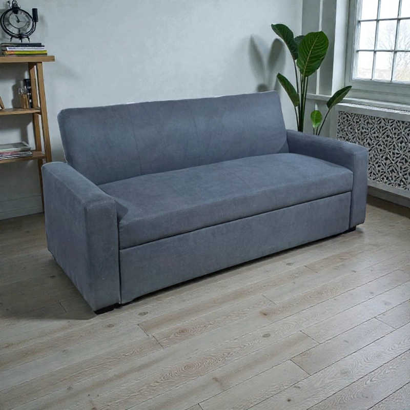 SOFA CAMA MILANO TRES POSICIONES LINO GRIS OSCURO - 2