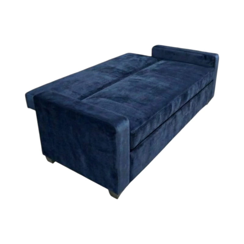 SOFA CAMA MILANO TRES POSICIONES FELPA AZUL MARINO - 2