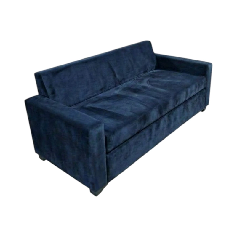 SOFA CAMA MILANO TRES POSICIONES FELPA AZUL MARINO - 3