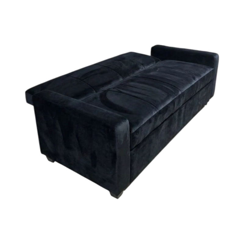 SOFA CAMA MILANO TRES POSICIONES FELPA NEGRA - 2
