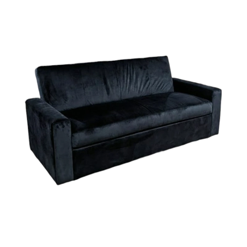SOFA CAMA MILANO TRES POSICIONES FELPA NEGRA - 3