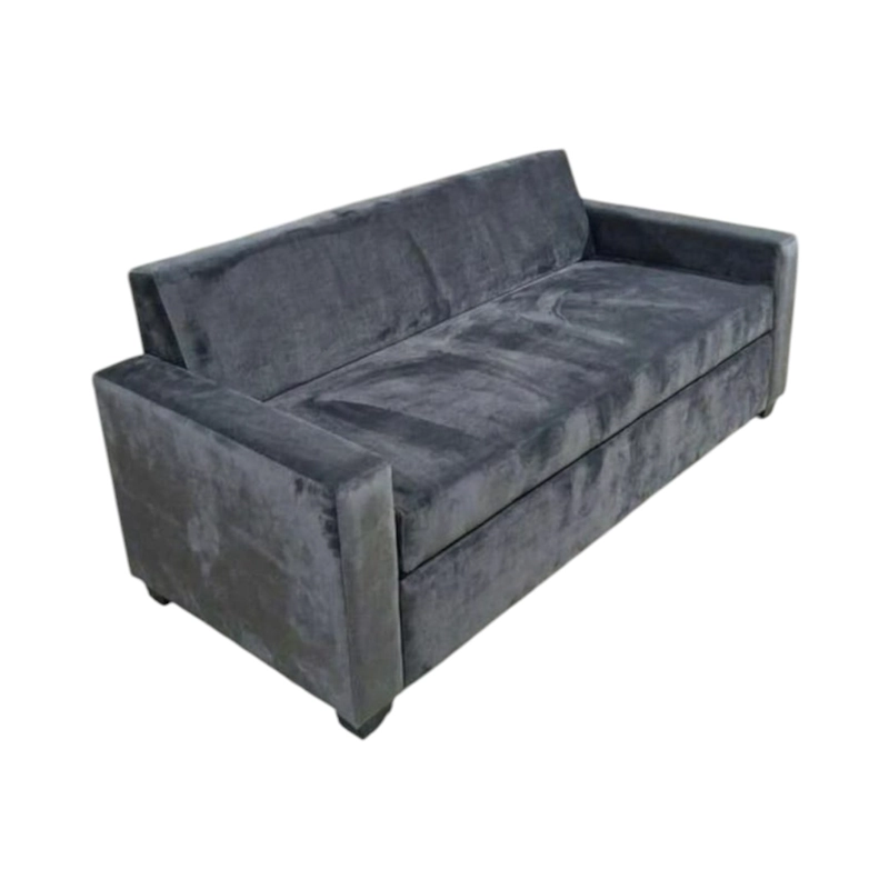 SOFA CAMA MILANO TRES POSICIONES FELPA GRIS OSCURO - 3
