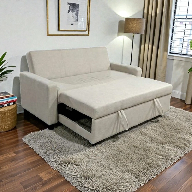 SOFA CAMA MILANO TRES POSICIONES LINO BEIGE - 1