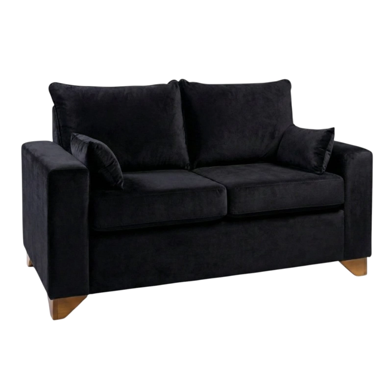 SOFA STEFANNY EN FELPA NEGRA - 2