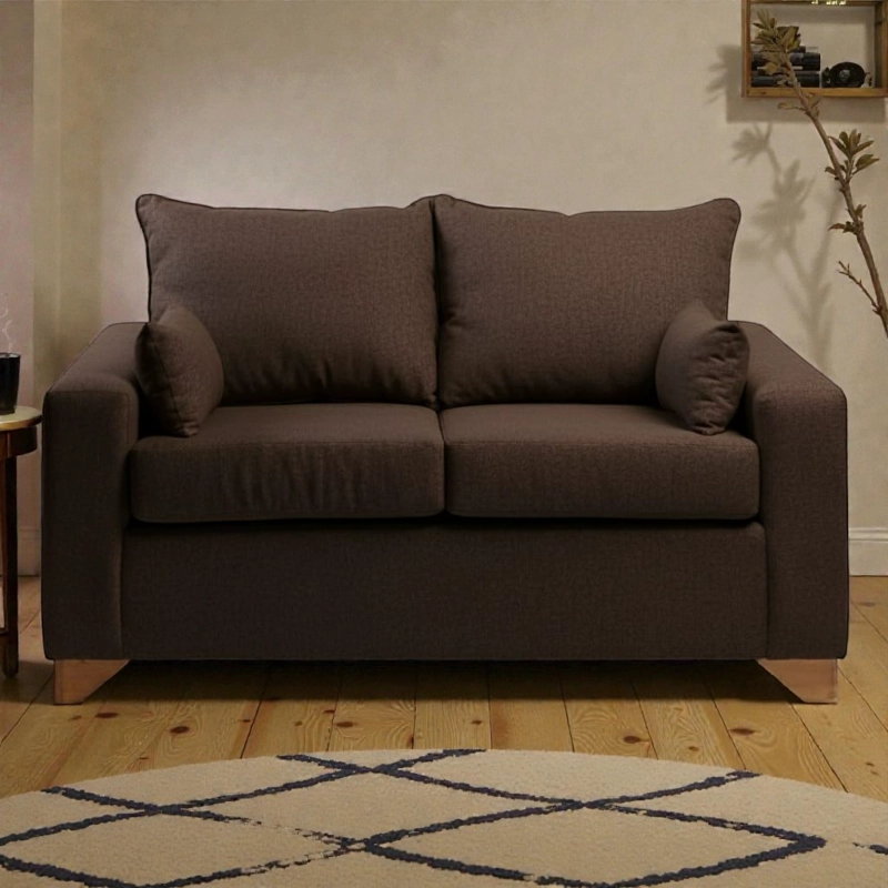 SOFA STEFANNY EN LINO CHOCOLATE - 1