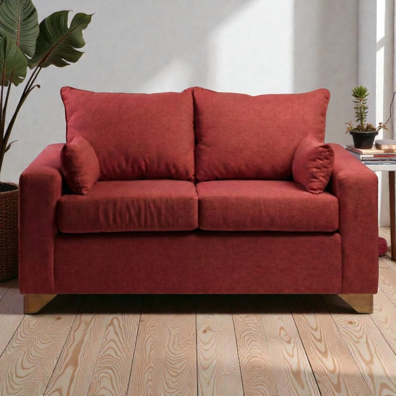 SOFA STEFANNY EN LINO ROJO - 1