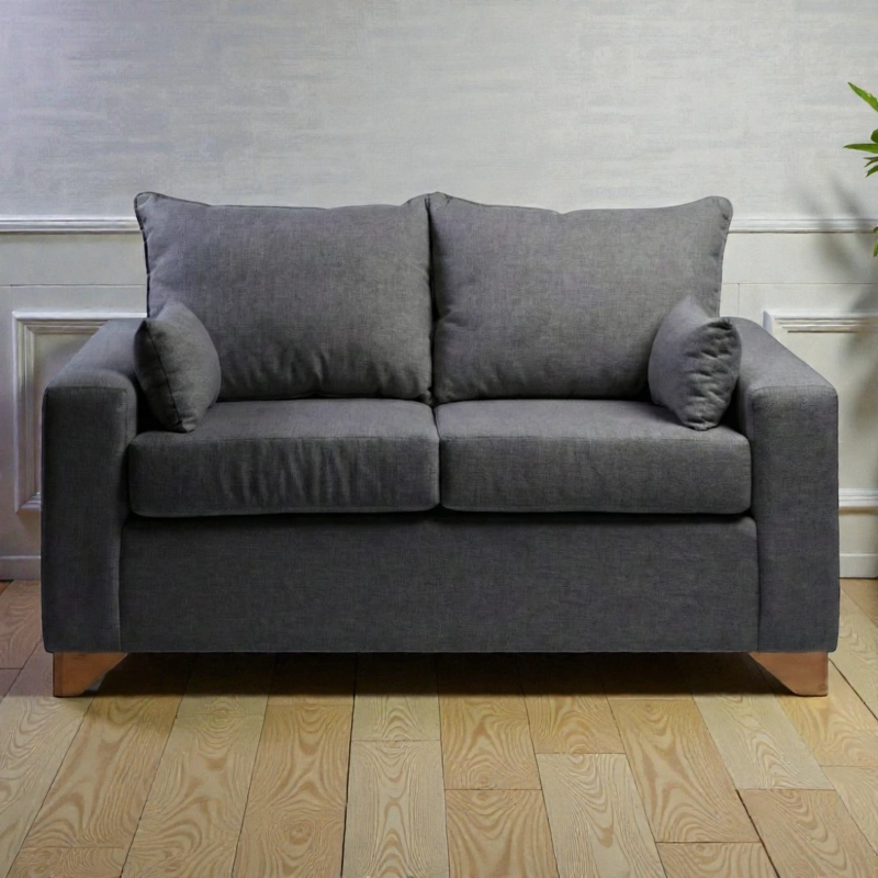 SOFA STEFANNY EN LINO GRIS OSCURO - 1