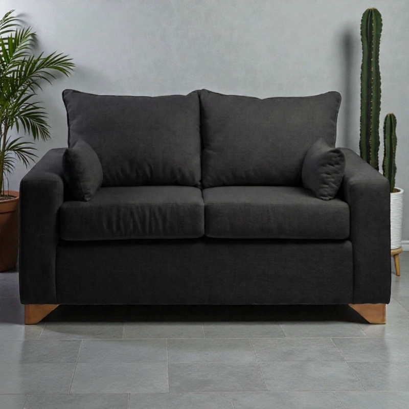 SOFA STEFANNY EN LINO NEGRO - 1