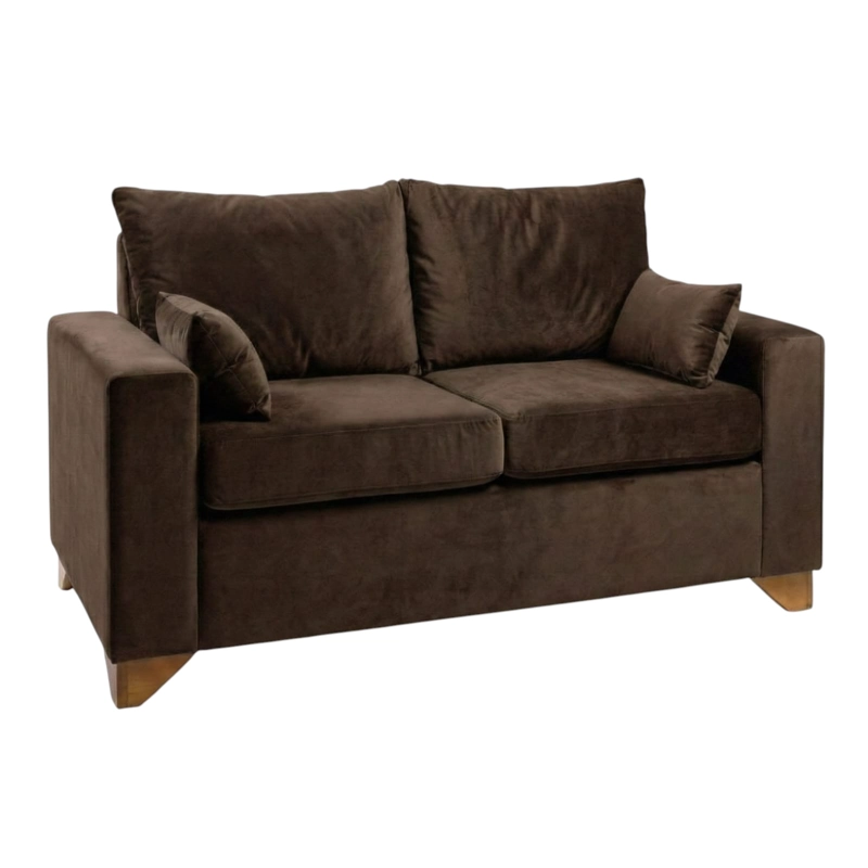 SOFA STEFANNY EN FELPA CHOCOLATE - 2