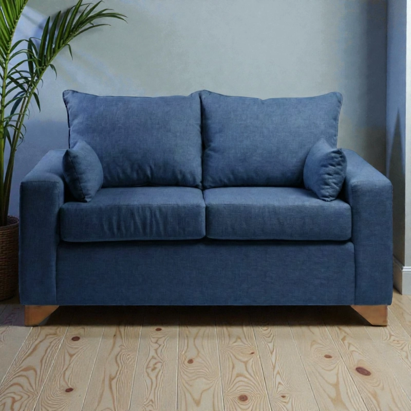 SOFA STEFANNY EN LINO AZUL - 1