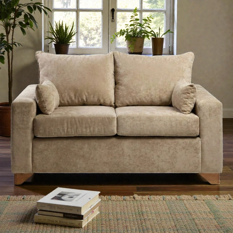 SOFA STEFANNY EN FELPA BEIGE - 1