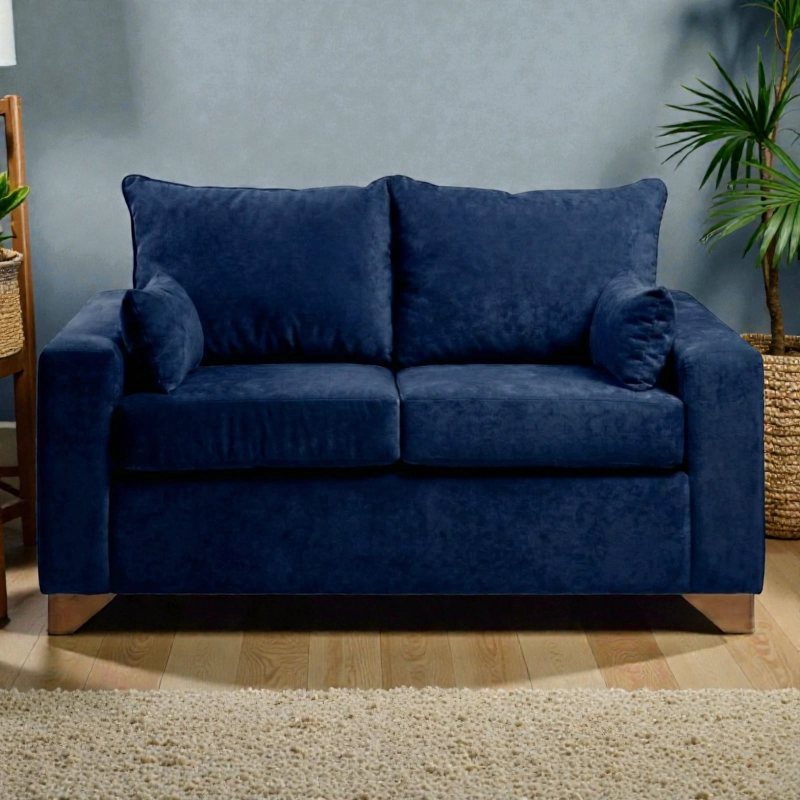 SOFA STEFANNY EN FELPA AZUL MARINO - 1