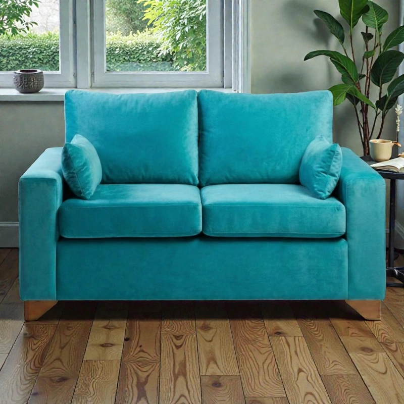 SOFA STEFANNY EN FELPA TURQUESA
