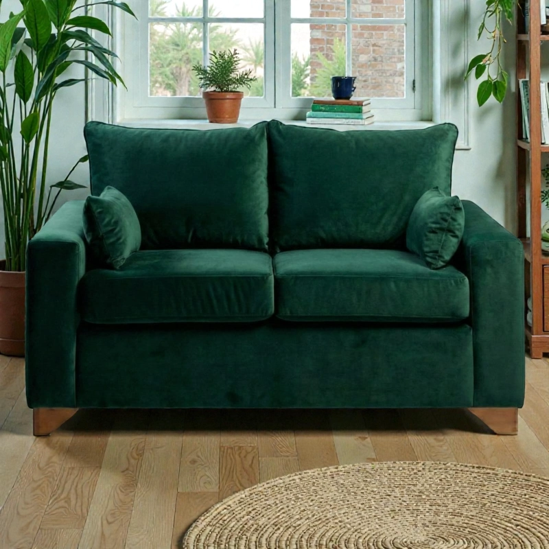 SOFA STEFANNY EN FELPA VERDE - 1