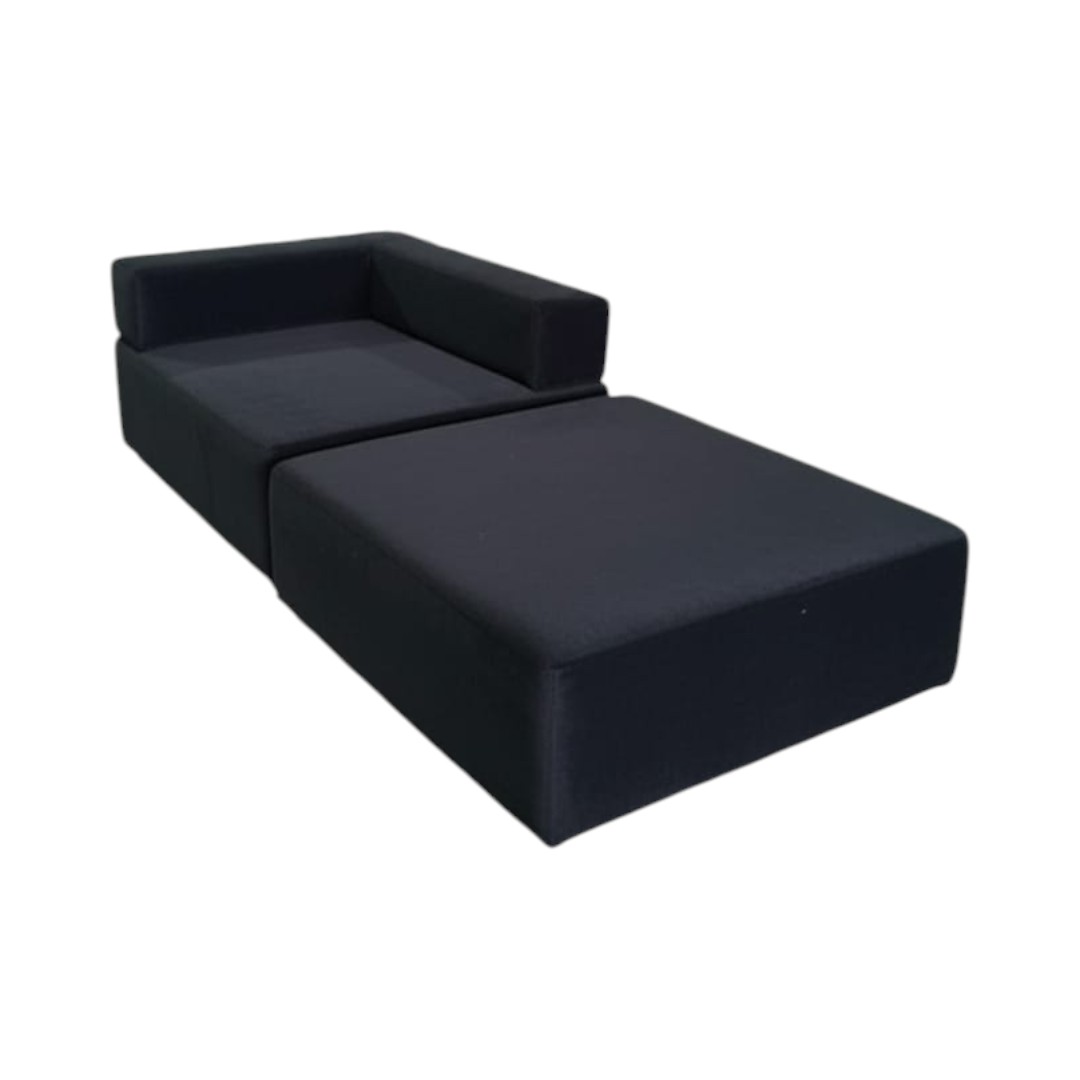 SOFA CAMA ARKOS EN FELPA NEGRA - 3