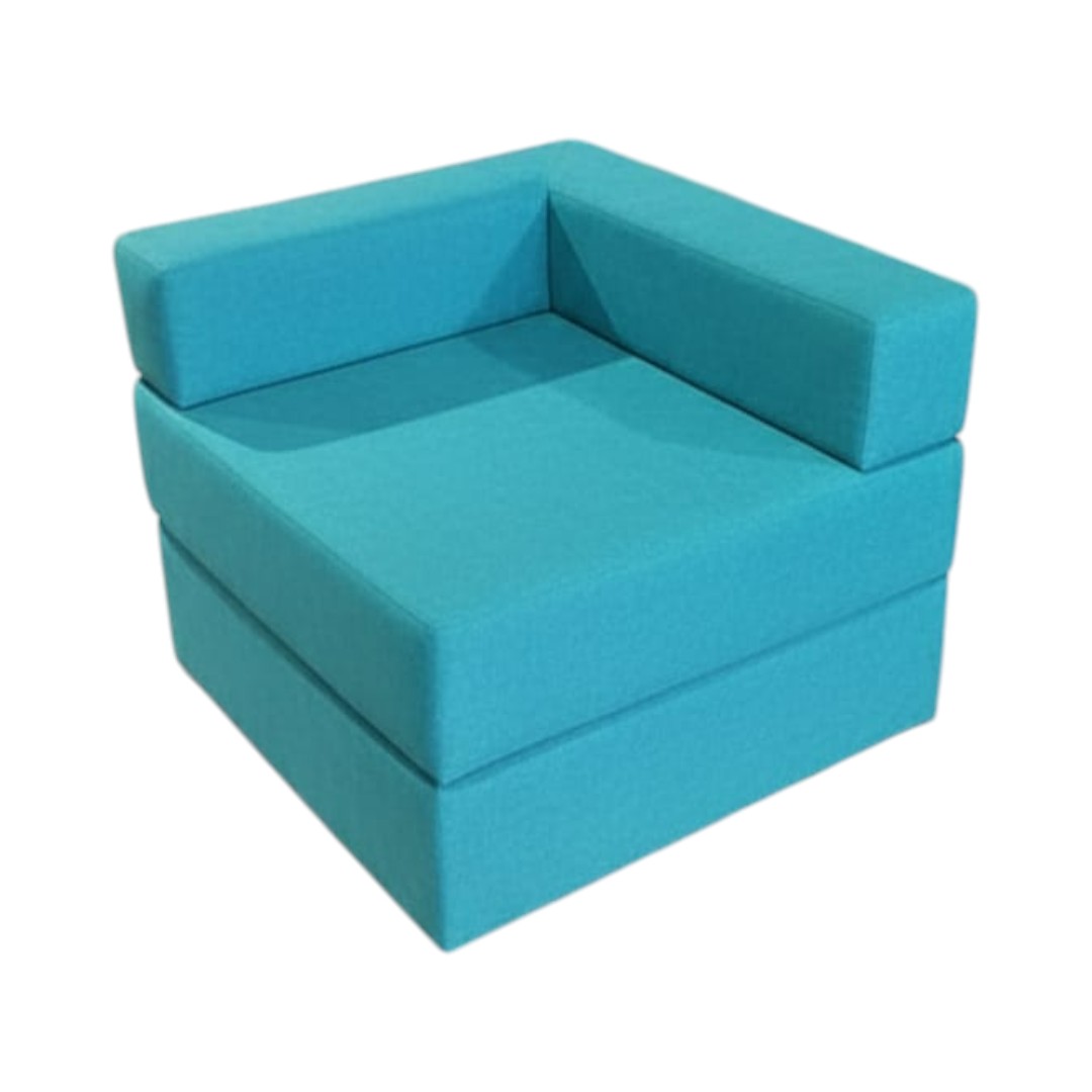 SOFA CAMA ARKOS EN FELPA TURQUESA - 1