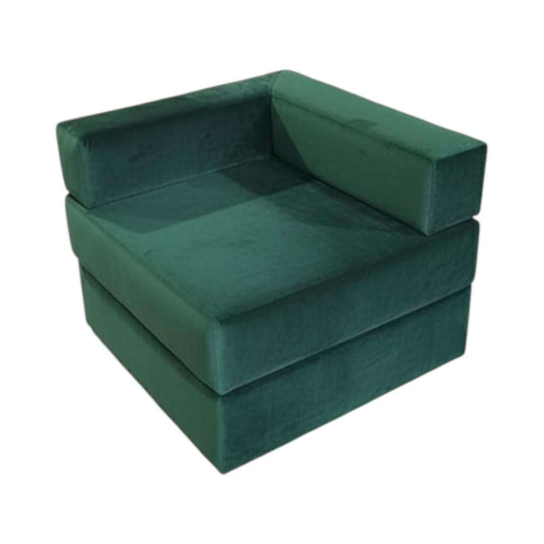 SOFA CAMA ARKOS EN FELPA VERDE - 1