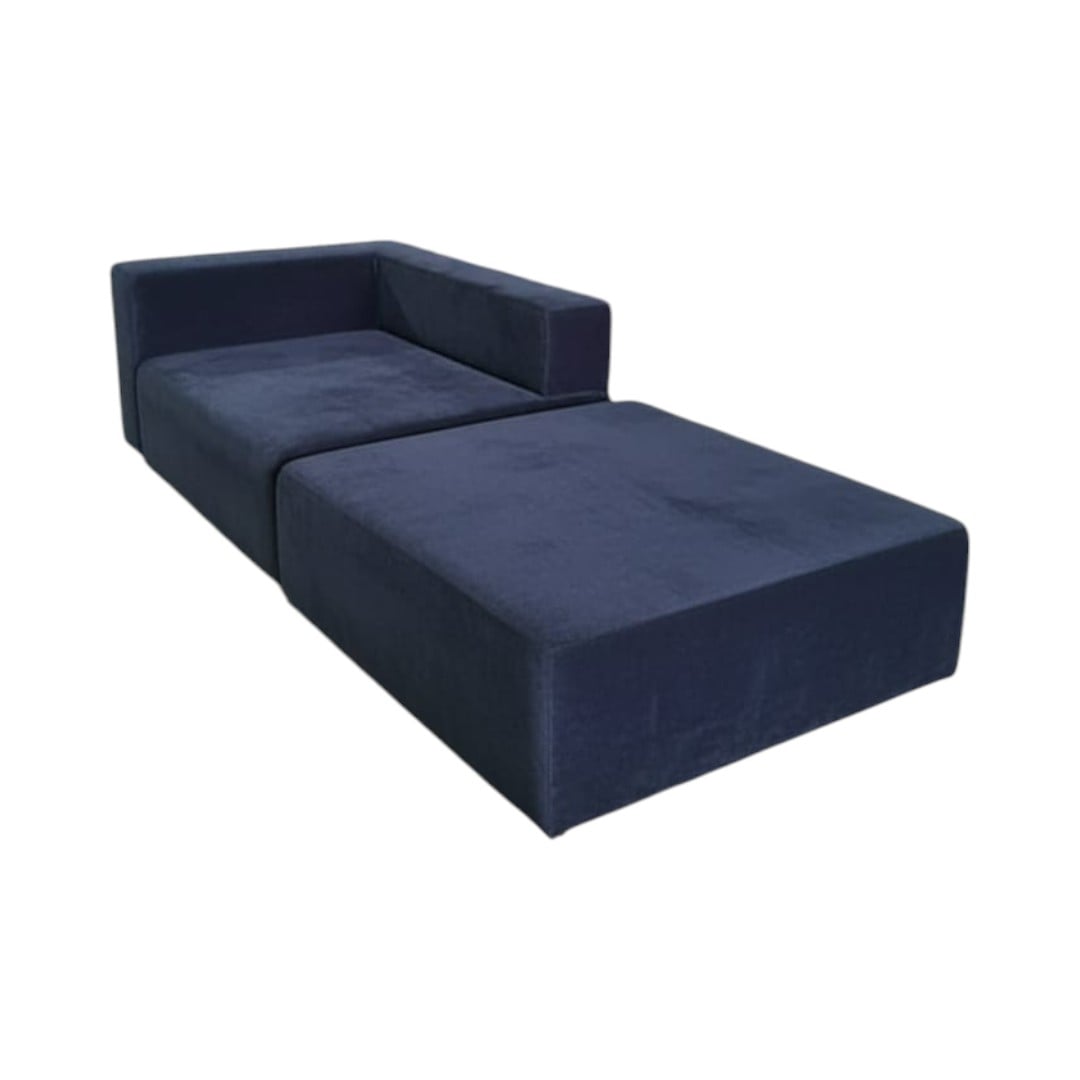SOFA CAMA ARKOS EN FELPA AZUL MARINO - 3