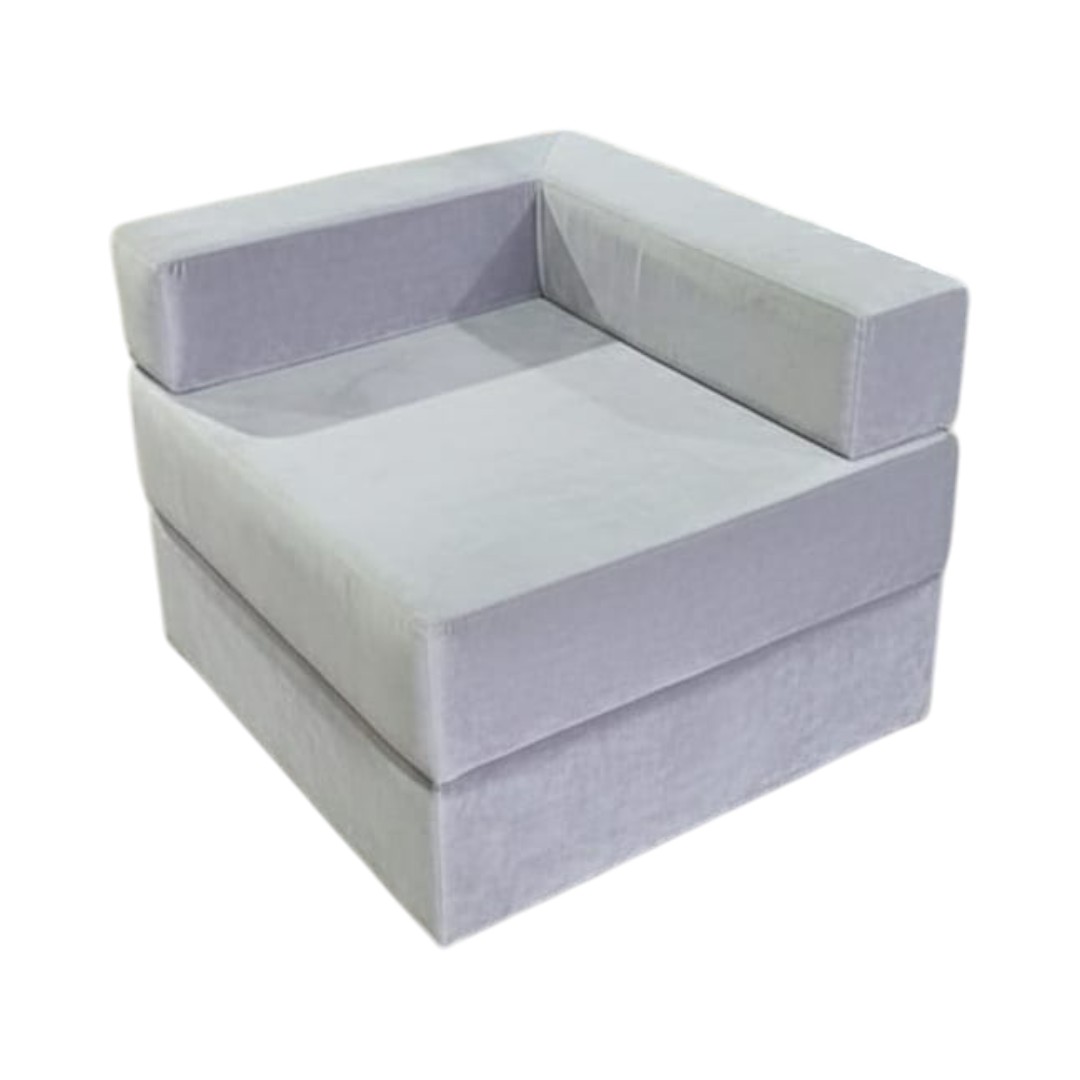 SOFA CAMA ARKOS EN FELPA GRIS CLARO - 1