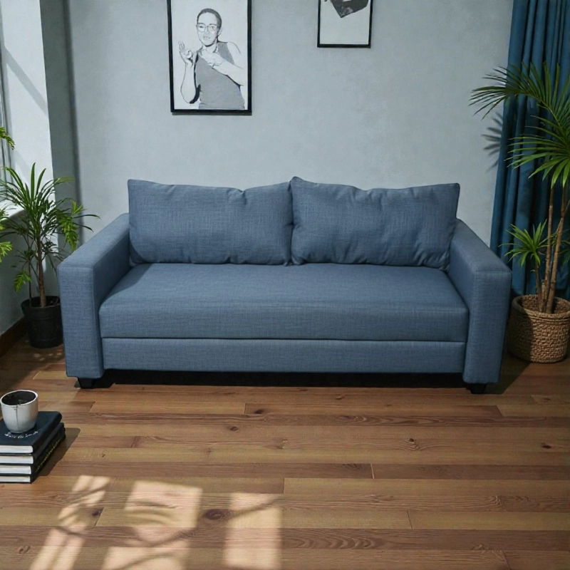 SOFA CAMA MULTIFUNCIONAL LINO AZUL - 4