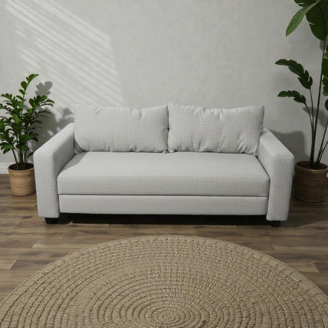 SOFA CAMA MULTIFUNCIONAL LINO GRIS CLARO - 4