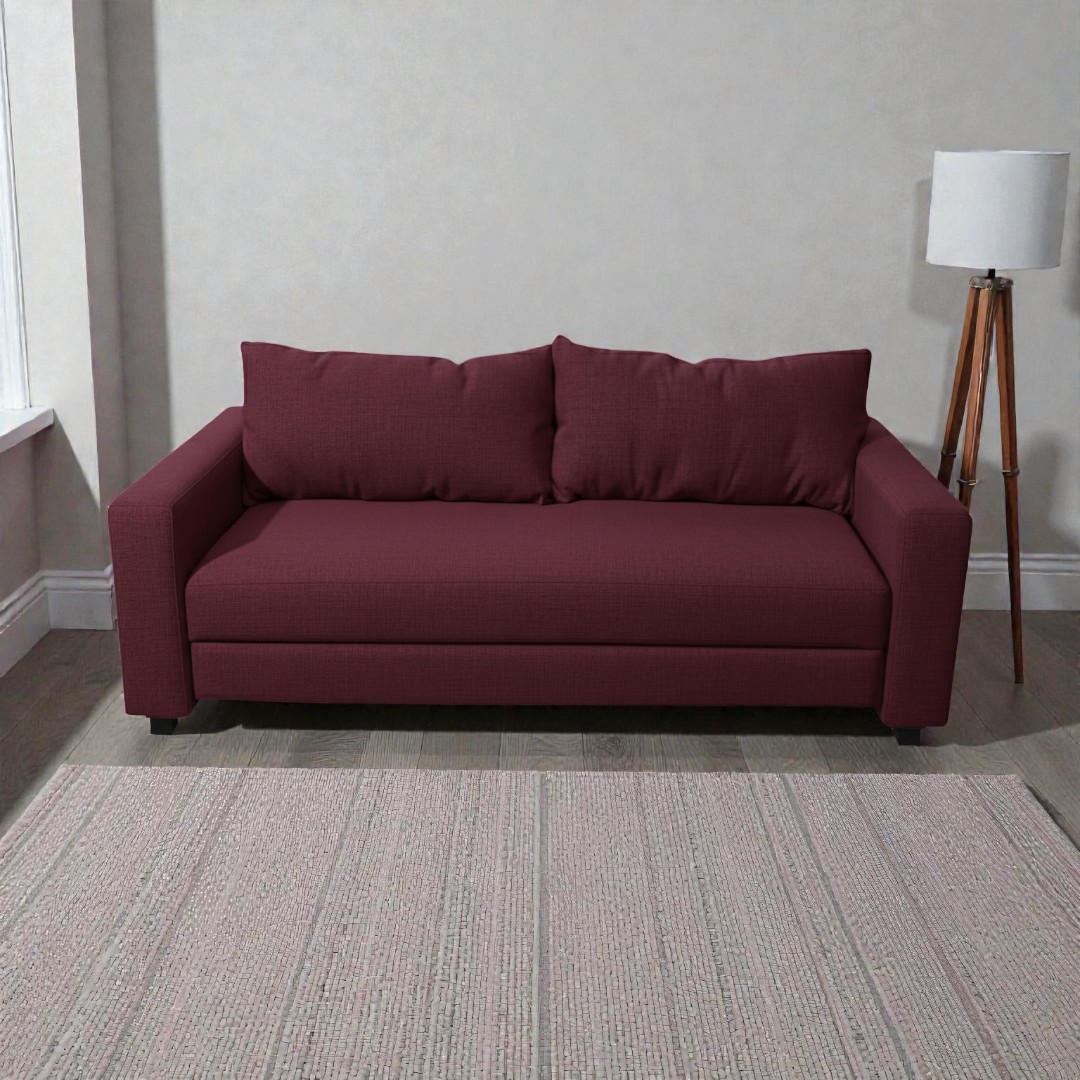 SOFA CAMA MULTIFUNCIONAL LINO ROJO BURDEO - 4