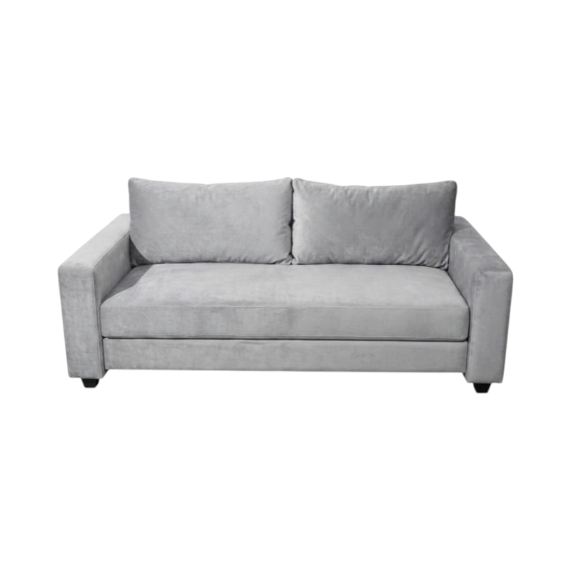 SOFA CAMA MULTIFUNCIONAL FELPA GRIS CLARO - 4