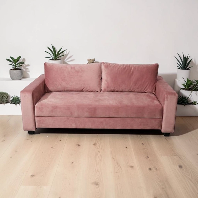 SOFA CAMA MULTIFUNCIONAL FELPA PALO ROSA - 1