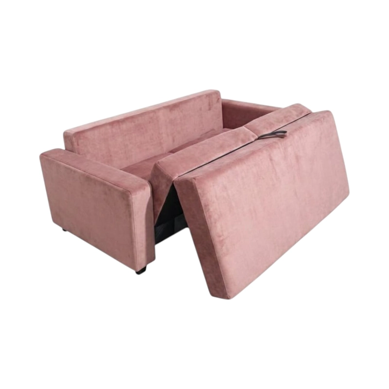 SOFA CAMA MULTIFUNCIONAL FELPA PALO ROSA - 2