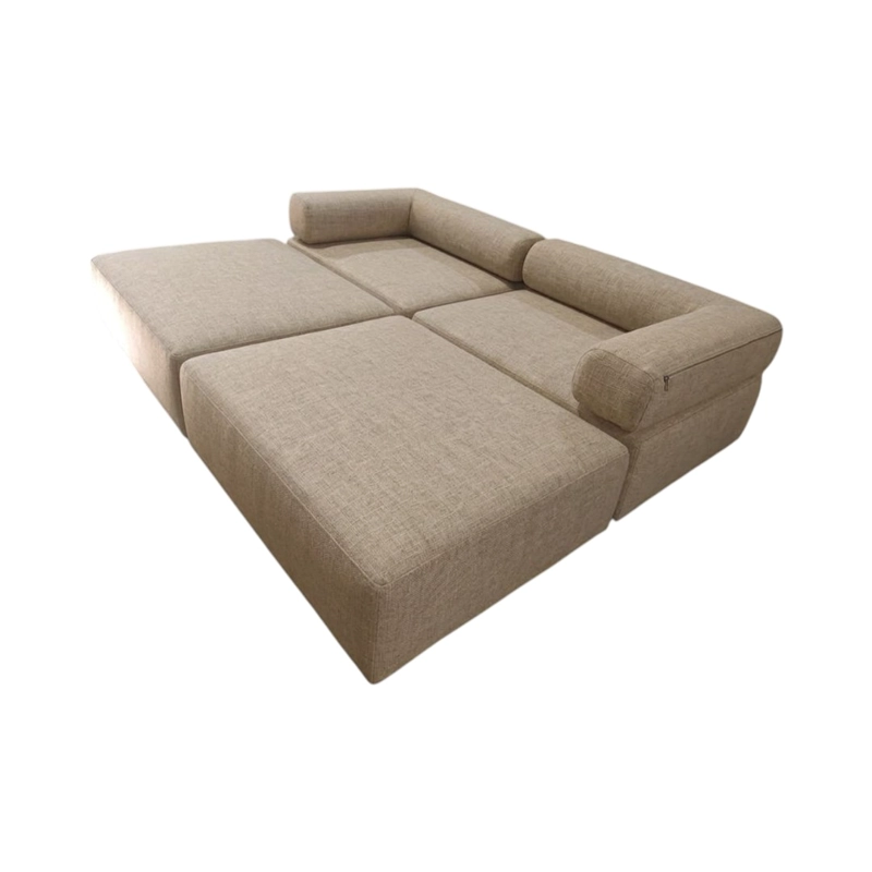 SOFA CAMA ARKOS DOS CUERPOS EN LINO BEIGE - 4