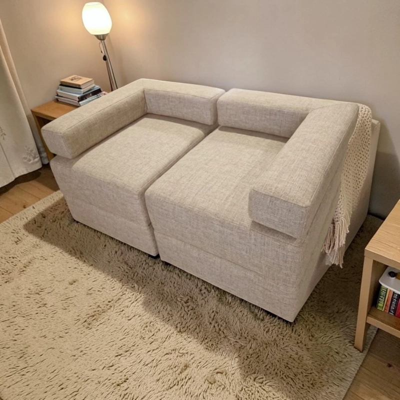 SOFA CAMA ARKOS DOS CUERPOS EN LINO BEIGE - 5
