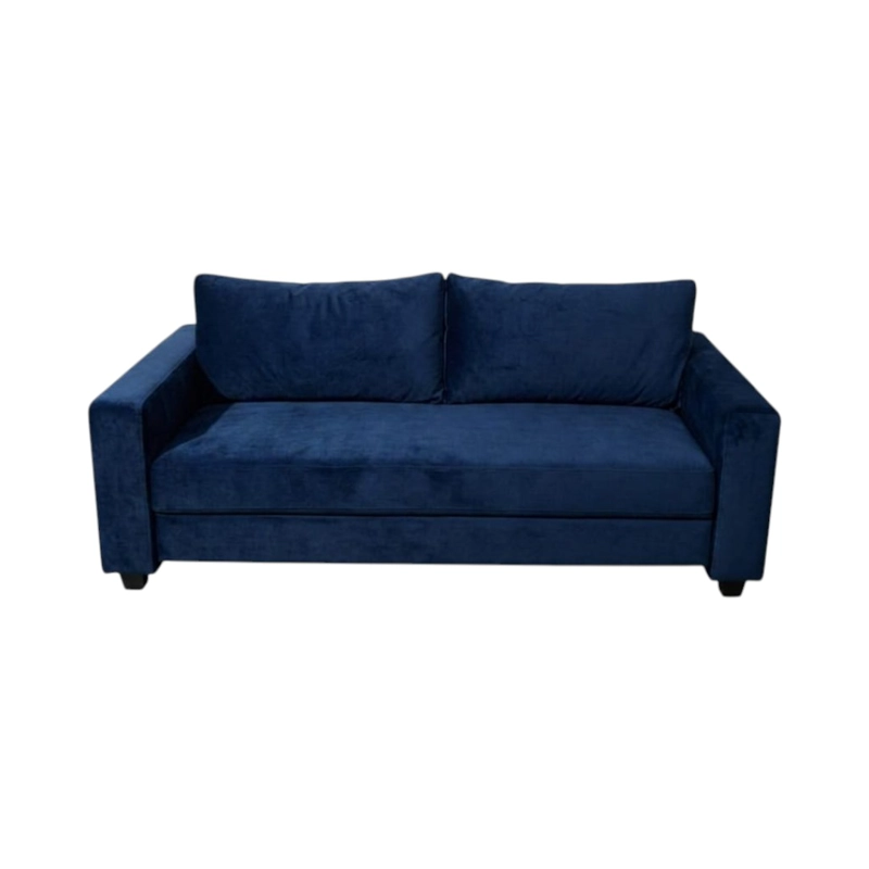 SOFA CAMA MULTIFUNCIONAL FELPA AZUL MARINO - 2