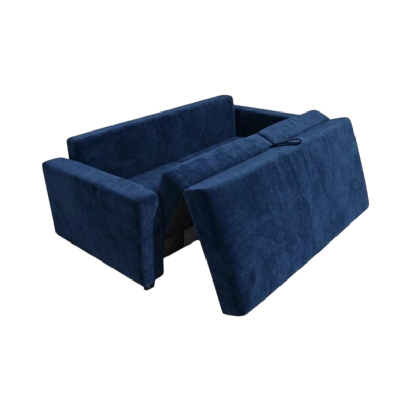 SOFA CAMA MULTIFUNCIONAL FELPA AZUL MARINO - 3