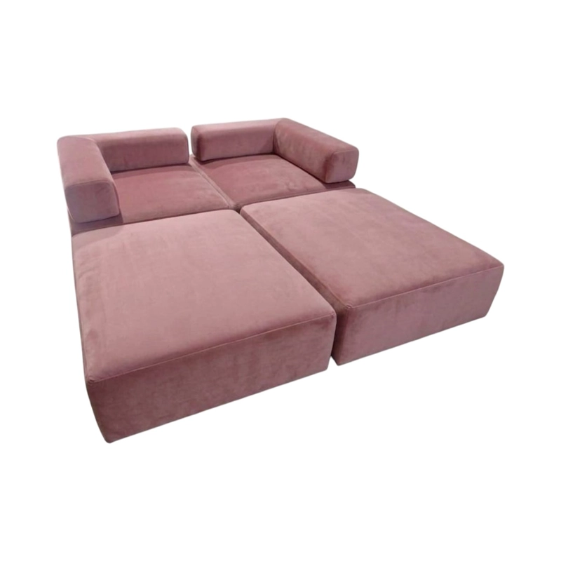 SOFA CAMA ARKOS DOS CUERPOS EN FELPA PALO ROSA - 2